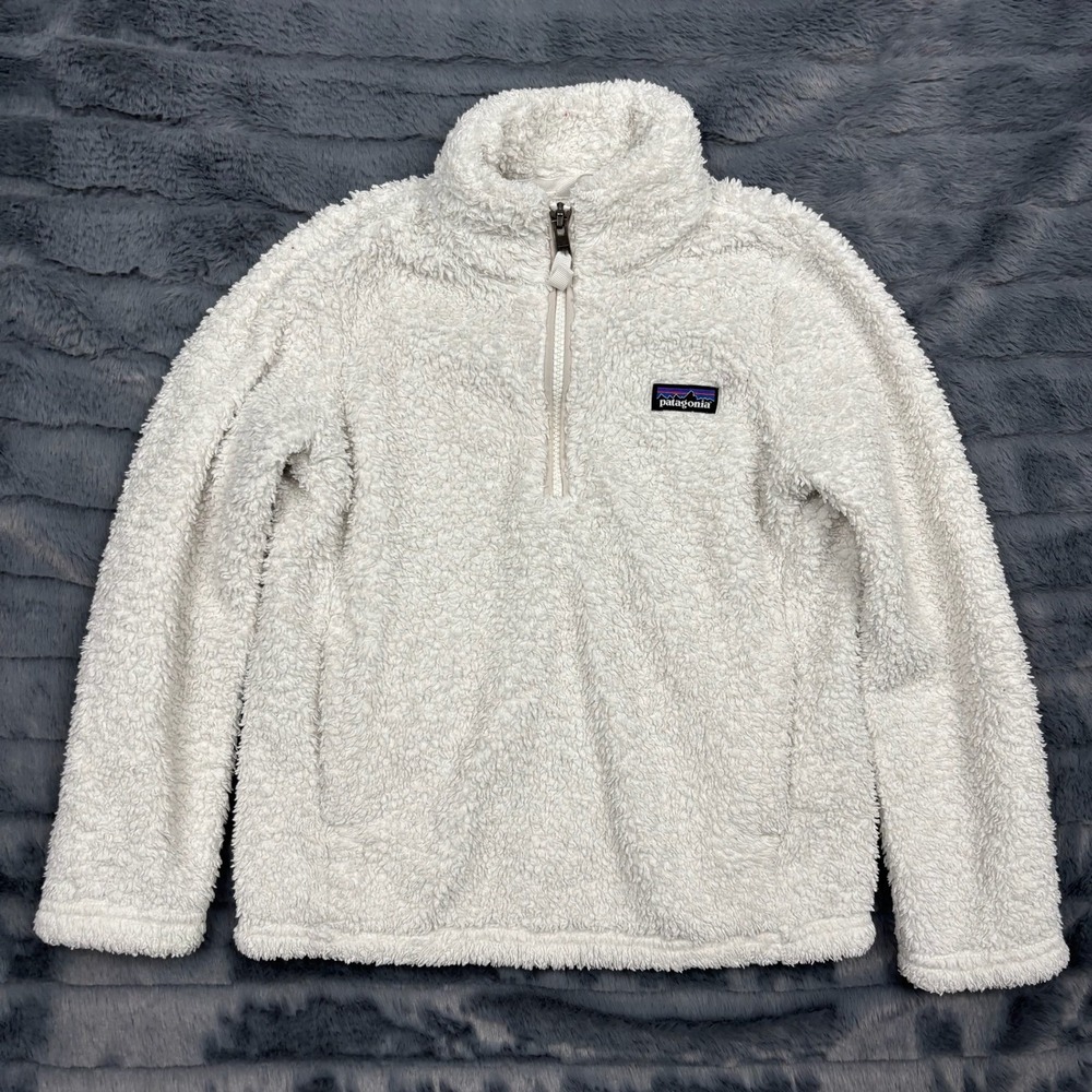 Patagonia Kids XS 5-6 Los Gatos 1/4 Zip Fleece Pullover Cream White 65440